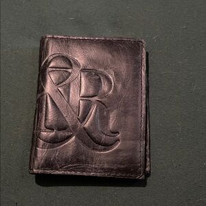 Rock & Republic Black Embossed Leather Card Holder